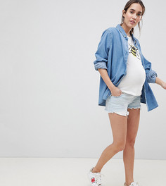 Светлые джинсовые шорты ASOS DESIGN Maternity Tall Alvey-Синий