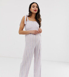 Комбинезон в полоску со сборками Wild Honey Maternity-Мульти