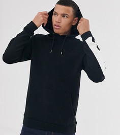 Черный худи с белыми полосками ASOS DESIGN Tall