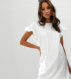 Меланжевое свободное платье мини ASOS DESIGN Tall-Белый