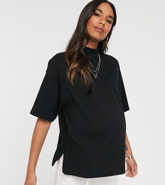 Черная футболка с высоким воротом ASOS DESIGN Maternity-Черный