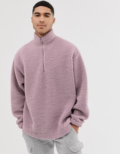 Фиолетовый плюшевый oversized-свитшот ASOS DESIGN