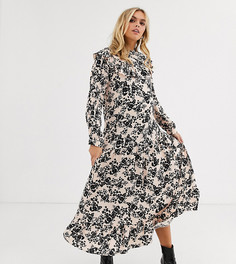 Розовое платье миди с цветочным принтом Topshop Maternity-Розовый