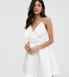 Короткое приталенное платье ASOS DESIGN Tall-Белый