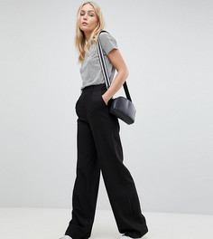 Брюки с широкими штанинами и складками ASOS DESIGN Tall-Черный
