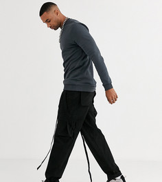 Черный длинный свитшот ASOS DESIGN Tall-Серый
