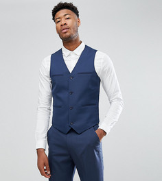 Синий приталенный жилет ASOS TALL