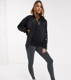 Черные леггинсы с эффектом кислотной стирки New Look Maternity-Черный