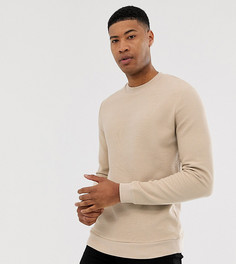 Бежевый свитшот в рубчик ASOS DESIGN Tall