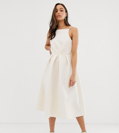 Платье для выпускного миди с бантом сзади ASOS DESIGN Tall-Розовый