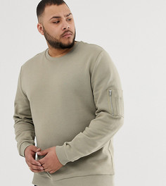 Зеленый свитшот с карманом MA1 ASOS DESIGN Plus