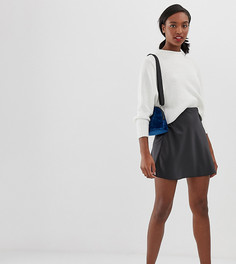 Атласная юбка мини ASOS DESIGN Tall-Черный
