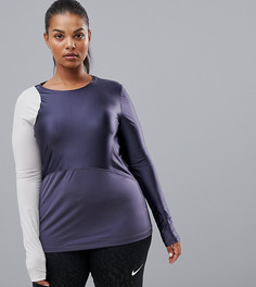 Синий лонгслив Nike Training Plus Hypercool