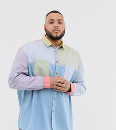 Джинсовая oversize-рубашка в стиле 90-х со вставками ASOS DESIGN-Мульти