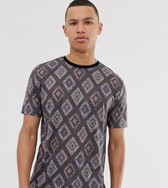 Свободная футболка из органического хлопка с принтом ASOS DESIGN Tall-Черный