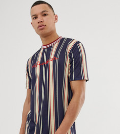 Свободная футболка в вертикальную полоску с вышивкой ASOS DESIGN Tall-Мульти