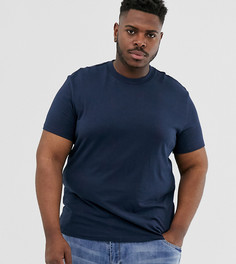 Темно-синяя футболка из органического хлопка с круглым вырезом ASOS DESIGN Plus-Темно-синий