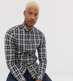 Черная клетчатая рубашка узкого кроя ASOS DESIGN Tall-Черный