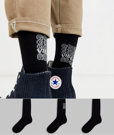 3 пары носков с надписями ASOS DESIGN-Черный