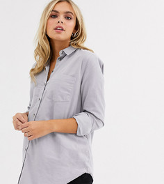 Серая вельветовая рубашка New Look Maternity-Черный