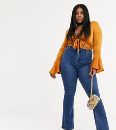Синие расклешенные джинсы ASOS DESIGN Curve Sculpt me-Синий
