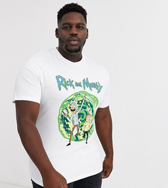 Футболка с принтом "Rick And Morty" ASOS DESIGN Plus-Белый
