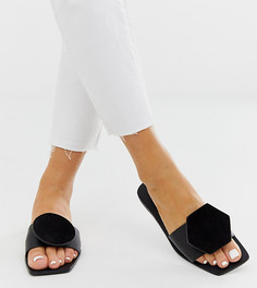 Кожаные сандалии для широкой стопы ASOS DESIGN Finest-Черный