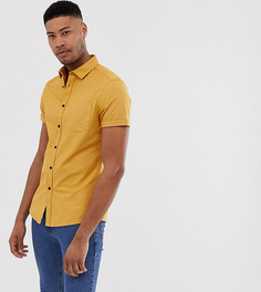 Повседневная приталенная оксфордская рубашка горчичного цвета ASOS DESIGN Tall-Желтый