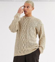 Бежевый oversize-джемпер крупной вязки ASOS DESIGN Tall-Коричневый