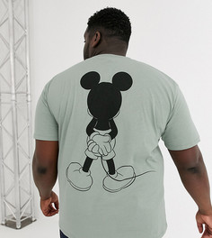 Свободная футболка с принтом Disney "Микки Маус" ASOS DESIGN Plus-Зеленый