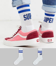 2 пары носков с принтом ASOS DESIGN-Белый