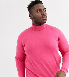 Неоново-розовая хлопковая водолазка ASOS DESIGN Plus-Розовый