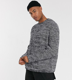 Черно-белый oversize-джемпер в рубчик ASOS DESIGN Tall-Серый