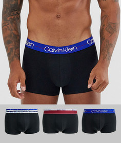 Набор из 3 черных эластичных хлопковых боксеров-брифов Calvin Klein-Черный