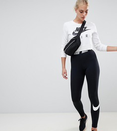 Черные леггинсы с завышенной талией и логотипом Nike-Черный