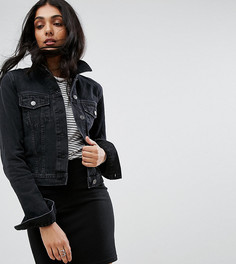 Выбеленная черная джинсовая куртка ASOS DESIGN Tall-Черный
