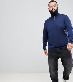 Темно-синий джемпер с короткой молнией ASOS DESIGN Plus