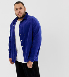 Свободная вельветовая рубашка ASOS DESIGN Plus-Синий