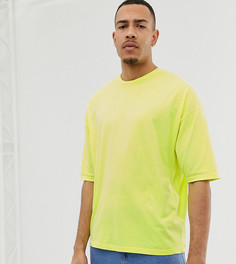 Выбеленная неоново-желтая футболка с рукавами длиной до локтя ASOS DESIGN Tall-Желтый
