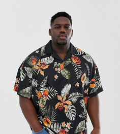 Трикотажная oversize-рубашка с цветочным принтом ASOS DESIGN Plus-Мульти