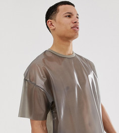 Черная oversize-футболка из прозрачной ткани ASOS DESIGN Tall Festival-Черный
