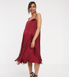 Платье миди с бахромой ASOS DESIGN Maternity-Красный