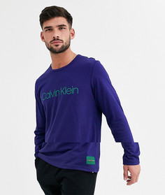 Лонгслив с логотипом Calvin Klein-Синий