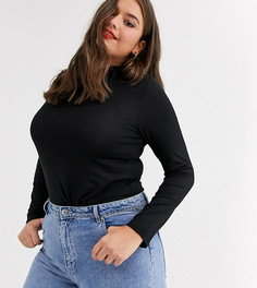 Черная водолазка с разрезами по бокам New Look Curve-Черный