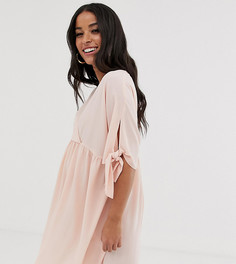 Свободное платье мини с запахом и завязками на рукавах ASOS DESIGN Maternity-Розовый