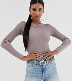 Розовато-лиловый трикотажный боди Missguided Tall-Коричневый