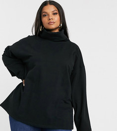 Черный oversize-свитшот с высоким воротником ASOS DESIGN Curve