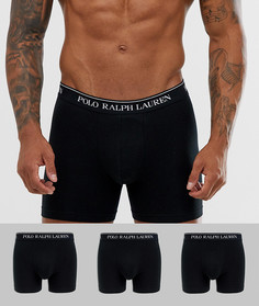 Черные удлиненные боксеры-брифы Polo Ralph Lauren - Набор из 3 пар со скидкой-Черный