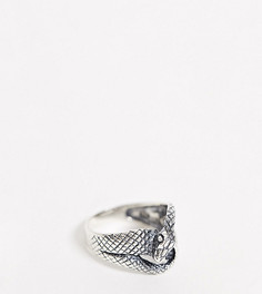 Серебряное кольцо со змеиной отделкой ASOS DESIGN-Серебряный