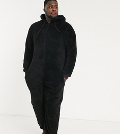 Черный пушистый комбинезон ASOS DESIGN Plus